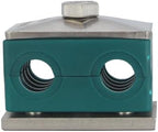 12MM Twin Series Clamp, Polypropylene with Galv Plated Steel Hardware, Weld Mounting