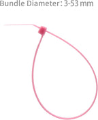 XINGO 1000 PCS 8 inch Cable Zip Ties, 18lb Strength, Small Tie Wraps Self-Locking Nylon Zip Ties for Indoor and Outdoor Use (Pink)