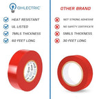 OHLECTRIC Professional Grade Vinyl Electrical Tape (20 Pack) Red - 7 Mil Thick Flame-Retardant, Heat & Weather Resistant 3/4 Inch x 60 Feet | Ideal for Contractors & Electricians