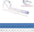 Eowpower Chrome Vanadium Adjustable C Spanner Hook Wrench Tool Round Head 51-121 mm