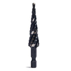 Four Spiral Flute M35 Cobalt Step Drill Bit Set 1/8" - 1/2"(13 Sizes),Impact Ready Four Flute Step Drill Bit,1/4" Hex Shank Step Bits for Metal, Stainless Steel, Aluminum, Wood, Plastic