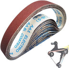 20 Pcs 1-1/2 x 29 Inch Sanding Belts,4 Pcs Each of 60/120/240/400/600 Grits Sanding Belt for Pipe Sander Adapter,740 x 40 mm Sanding Belts for Pipe or Tube Sanding Attachment.
