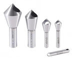 Accusize Industrial Tools 5 pc 82 Deg 0-Flute HSS Countersink & Deburring Tool Set, Pilotless Type, 0206-0482
