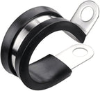 LOKMAN 20 Pack 1/4 Inch Stainless Steel Cable Clamp, Rubber Cushioned Insulated Clamp, Metal Tube Holder for Tube, Pipe or Wire Cord Installation