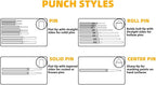 BESTNULE Punch Set, Roll Pin Punch Set, Punch Tools, Made of Solid Material Including Steel Center Punch and Nail Punch with Beech Block, Ideal for Machinery Maintenance