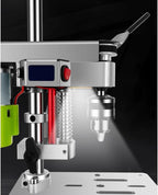 RATTMMOTOR DIY Benchtop Drilling Machine 110V-220V, Mini Desktop Variable Speed Drill Press 12mm Stroke, 3000RPM 795 Motor with Bench Vise Clamp, B10 Drill Chuck 0.6-6.5mm for CNC Machining