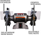 JET 6-Inch Bench Grinder with Wire Wheel, 3450 RPM, 1/2 HP, 115V 1Ph (Model JBG-6W)