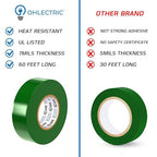 OHLECTRIC Professional Grade Vinyl Electrical Tape (20 Pack) Green - 7 Mil Thick Flame-Retardant, Heat & Weather Resistant 3/4 Inch x 60 Feet | Ideal for Contractors & Electricians