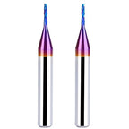 2PCS Upcut Spiral Router Bit 1/4 Inch Shank 1/16 Inch Cutting Diameter 1/4 inch Cutting Length with Extra Long Life Coating CNC Router Bits End Mill for Wood Cutting, Slot Mortise, Engraving