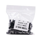 Fidioto 18AWG Pin Cord End Terminals, 250pcs Black AWG18 Wire Ferrules Terminals for Electric, Industrial, Chemical Industry, Power Control System, etc.