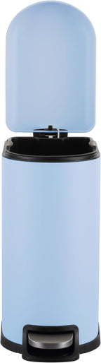happimess HPM1009H Roland Mini 2.6-Gallon Step-Open Trash Can, Tide Pool Blue,with Soft-Close Lid, Fingerprint Resistant, Modern, Minimalistic for Home, Kitchen, Office, Bedroom, Bathroom