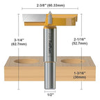 FivePears Forstner Drill Bit 1/2 inch Shank, 2-3/8 inch Cutting Diameter, Carbide Tipped Wood Hole Saw Auger Opener, Hole Opener Hinge Hole Cutter for Woodworking, Plastic, Plywood Products