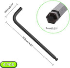 2mm Extra Long Arm Ball End Hex Key Set, 6pcs L-Shaped Allen Wrenches, CR-V Steel, Black Oxide Finish, High Torque Repairing Tool for Furniture, Bike, Equipment Maintenance