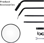 Under Vehicle Inspection Mirror,12 Inch Convex Search Mirror with Adjustable Telescoping Handle and Mirror Angle for Security Check Under Cars, Trucks, Equipments, Over Shelves and Corners