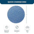 Benchmark Abrasives 2 Inch Sanding Discs Quick Change Zirconia - Male R Type Backing Drill & Die Grinder Sanding Disc for Deburring Polishing Rust Remover for Metal Paint Stripper (25 Pack), 120 Grit