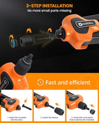 HARDELL Rivet Nut Tool Kit, 14" Rivnut Tool Kit with 6 Upgraded Interchangeable Mandrels & 80PCS Rivet Nuts, Thickened Nutsert Tool with Double-Curved Grip (2025 New Version)