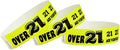 200 WristCo Over 21 Neon Yellow Tyvek Wristbands for Events - ¾” x 10” - Waterproof Recyclable Comfortable Tear Resistant Paper Bracelets Wrist Bands for Concerts Festivals Admission Party