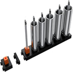 ToolBox Widget Socket Organizer ½ Inch Pro Series – Modular Magnetic Socket Holder with Missing Tool Indicator – Size Stems NOT Included - 4 Pack, 48 Organizers