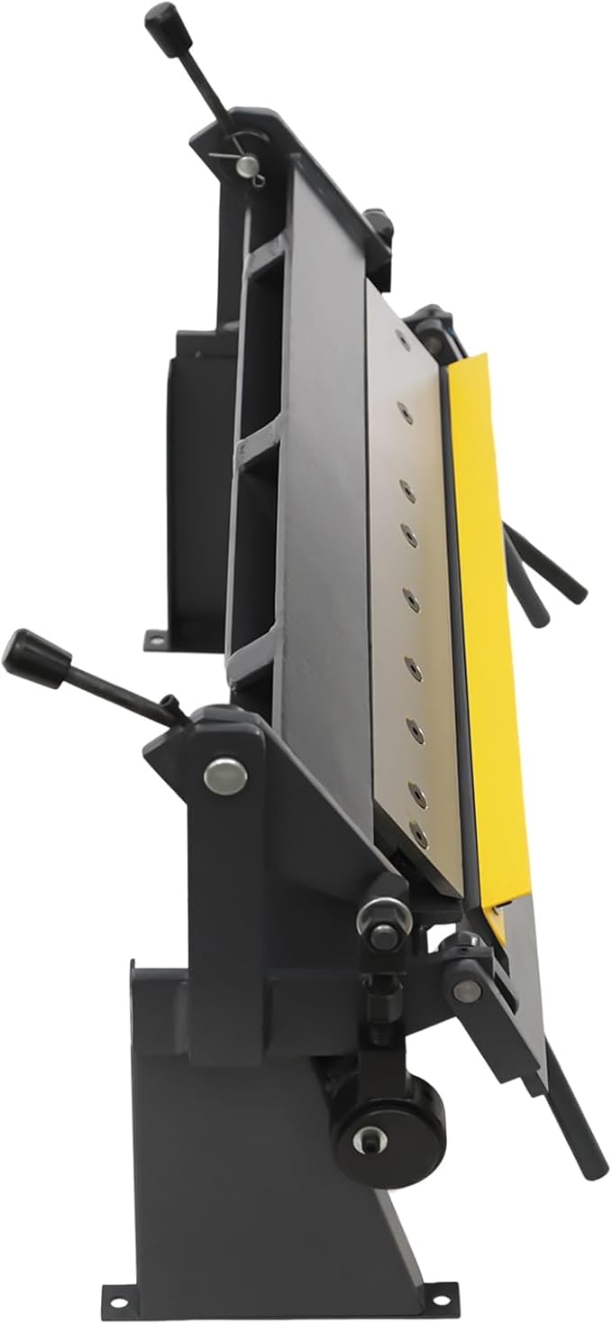 24" Pan and Box Brake, W-2420A Industrial Metal Bender &Sheet Metal Pan Blue with Removeable Fingers 0-135° Bending Precision