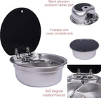 RV, Bar, Kitchen Sink with Folde Faucet C &Lid, Undermount Stainless Steel Single Bowl Small Drop In Sink Hand Wash Basin for Workstation, RV, Boat, Kitchen, Camper Van,Bar