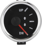Aramox Boat Trim Gauge, 52mm/2in UP-DN Boat Trim Gauge 0-190ohm Trim Tilt Indicator Red Backlight (Black Dial Silver Frame)