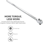 Neiko 03034A 3/8” Drive Extra Long Ratchet | 18” Length | 72 Tooth Gear | Cr-Mo Head | CR-V Steel