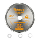 Hoteche 8-1/4-Inch Circular Saw Blade for Aluminum 80-Tooth Tungsten Carbide-Tipped Blade High-Performance Professioal Saw Blade for Miter Saw and Table Saws with 1-inch, 13/16-inch, 5/8-inch Arbor