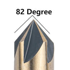 Cobalt Countersink Drill Bits Set(5PCS), M35 HSSCO 82 Degree 5 Flutes,1/4 Inch Quick Change Hex Shank for Stainless Steel, Metal, Wood, Carbon Steel 1/4'' 3/8'' 1/2'' 5/8'' 3/4''