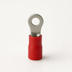 ANGSTROM #6 Bolt Ring Terminals, Insulated Electrical Crimp Connectors 100pcs (22-16ga Red)