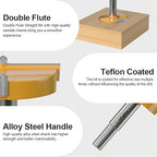 FivePears Forstner Drill Bit 1/2 inch Shank, 2-1/4 inch Cutting Diameter, Carbide Tipped Wood Hole Saw Auger Opener, Hole Opener Hinge Hole Cutter for Woodworking, Plastic, Plywood Products
