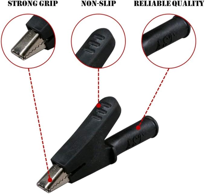 Test Lead SILICONE Alligator Clip Heavy Duty to Alligator Clip Heavy Duty (3 ft)