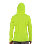 Breathable Work Long Sleeve Sun Shirt Hoodie, Sun Protection Shirts Quick Dry Hooded, Mens Construction Shirts with Hood Lightweight Yellow 4XL