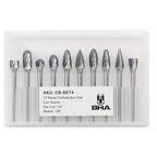 BHA Tungsten Carbide Burr Die Grinder Rotary Tool Bit Set for Aluminum and Other Non Ferrous Material Engraving and Precision Work, Aluma Cut with 1/8” Shank - 10 Pieces
