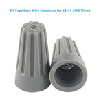UL Listed Grey Electrical Wire End Connectors Ribbed Caps Bulk 1000 Pack Small Twist-on Wire Connectors Nuts 22-14 AWG,P1 Type Screw Terminals
