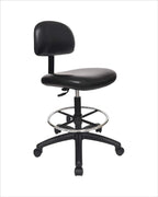 Chair Master - Tall Bench Height Task Chair for Labs, Exam Rooms, Doctor and Dentist Offices. Easy to Clean! 23"-33" Seat Ht. (Tall Bench Height, Black)