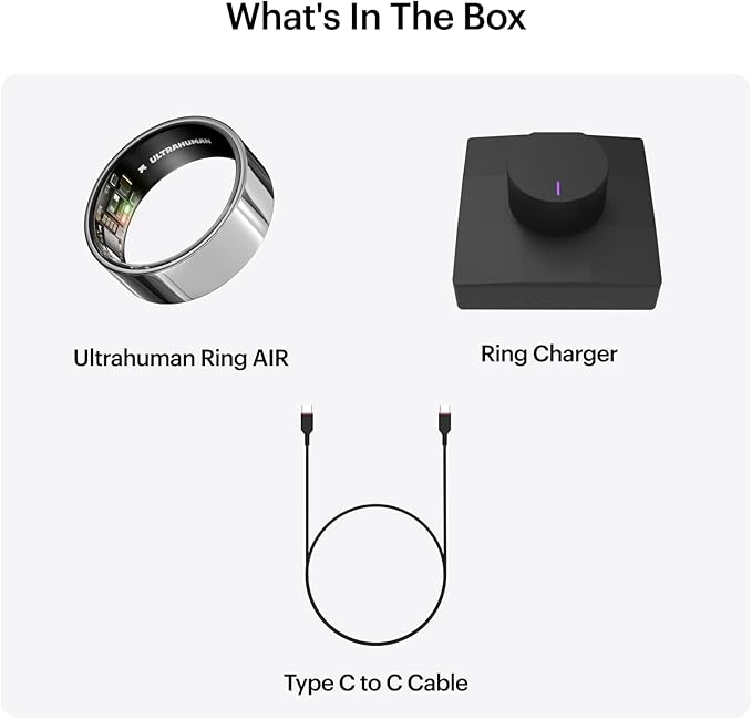 ULTRAHUMAN Ring AIR-Smart Ring Health Tracker, Size First Sizing Kit,Sleep Tracker,Smart Ring for Men/Women,Fitness Tracker (Made in India, Space Silver, 10)
