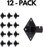 KINGDOM SOLUTIONS 12-Pack Black Gridwall Panel Mount Brackets – Heavy-Duty Wall Brackets for Gridwall, Slatgrid, or Trellis Panel Mounting – Durable Display Hardware for Store or Garage