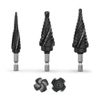 Cobalt Steel Step Drill Bit Set - 3PCS 30 Sizes for Metal, Impact-Ready Step Bits for Steel with Titanium Coating & Aluminum Case | Professional Metal Drill Bit Kit(3pc)
