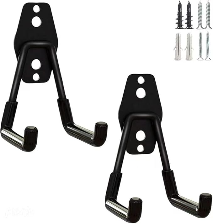 SMARTOLOGY Heavy-Duty Utility Hooks, Wall Hanger, Small 2 Pack, 3 inch Long 2.5 inch Wide, for Garage, Indoor and Outdoor, Ladder Hanger Accessories
