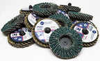 Benchmark Abrasives 2" Quick Change Zirconia Flap Disc Grinding Wheel with Male R-Type Back Design - Cleaning Finishing Deburring of Irregular Surfaces - for Die Grinder & More (10 Pack), 60 Grit