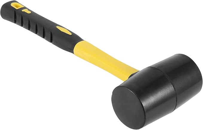 3 PCS 32 OZ Black Rubber Mallet Hammer, Rubber Mallet with Non Slip Handle for Camping, Woodworking and Flooring