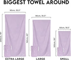 Dock & Bay Beach Towel - Quick Dry, Sand Free - Compact, Lightweight - 100% Recycled - Includes Bag - Essential - Meadow Lilac, Extra Large (200x90cm, 78x35)