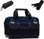 20in Heavy Duty Bottom Tool Bag With Wide Mouth For Tool Storage, Carrier and Organizer, Tote Bag For Men/Women, Wide Mouth Tools Bag With Inside Pockets (20 Inch)