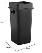 23 Gallon Black Square Commercial Trash Can with Lid