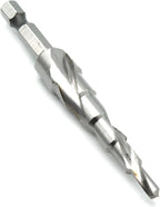 TEMO M35 Cobalt Step Drill Spiral Flute, 6 Size 3/16 Inch To 1/2 Inch, 1/4 Inch Hex Shank