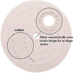 SCOTTCHEN Buffing Polishing Wheel 8" x 5/8" Arbor x 70Ply White Fine Cotton for Bench Grinder - 2 PCS