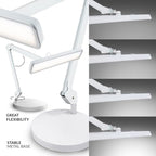Neatfi XL 2,500 Lumens LED Task Lamp, 30W, 162 Pcs SMD LED, Dimmable, Eye-Caring, Desk Light for Home, Office (Non-CCT with Base, White)