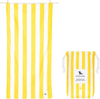 Dock & Bay Customized Beach Towel - Quick Dry, Sand Free - Compact, Lightweight - 100% Recycled - Includes Bag - Cabana - Boracay Yellow - Large