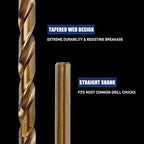 12pcs 3/16" Cobalt Drill Bit Set, M35 HSS, 135 Degree Tip, M35 Jobber Drill Bits for Metal, Stainless Steel, Cast Iron, Wood, Plastic, Fully Ground from Pro Edge Technology