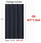 4 FT Diameter 1-1/2 Inch 1.5 in 3:1 Heat Shrink Tubing Dual Wall Adhesive Lined Marine Grade Electrical Cable Heat-Shrink Insulation Wrap Tube Black